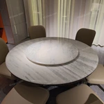 Mirror-Polished Steel Dining Table with White Marble Top and Woven Leather Accents